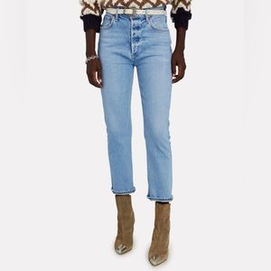 AGOLDE Riley High-Rise Cropped Straight Jeans - Shiver - 26